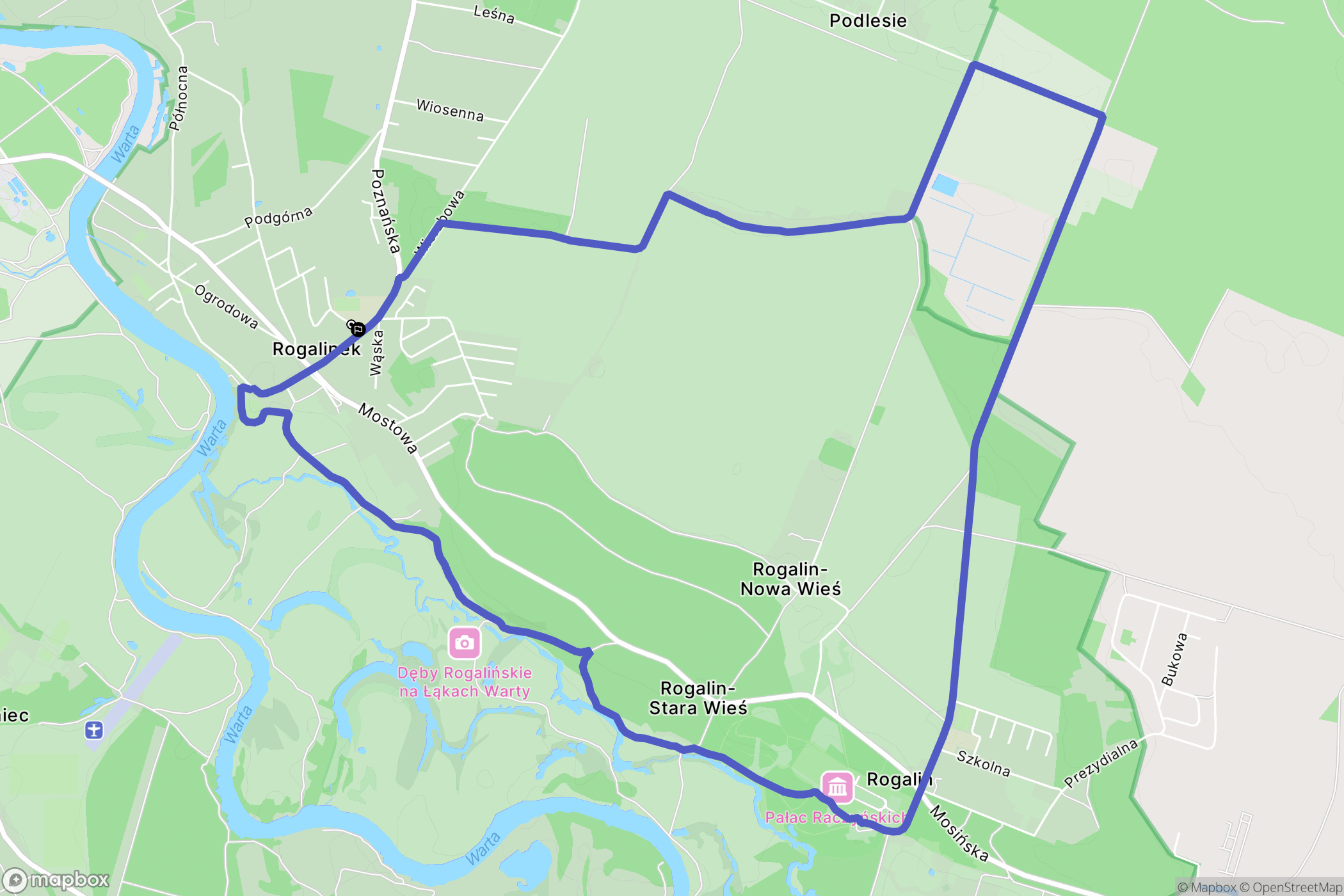 Rogalinek: mapa trasy - Poland