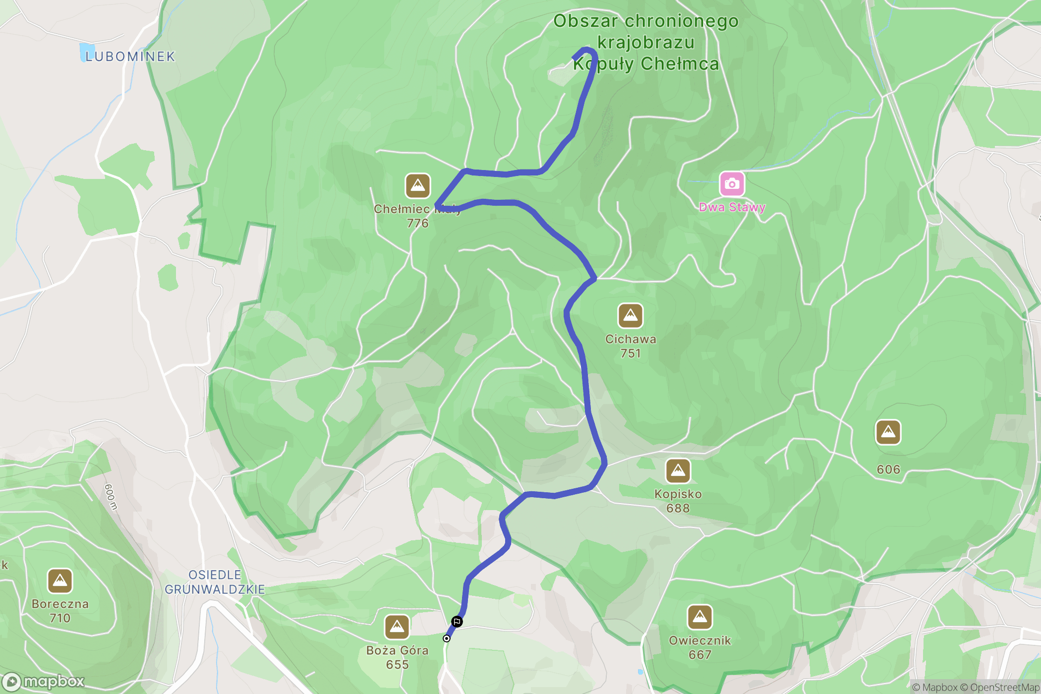 Boguszów-Gorce: mapa trasy - Poland