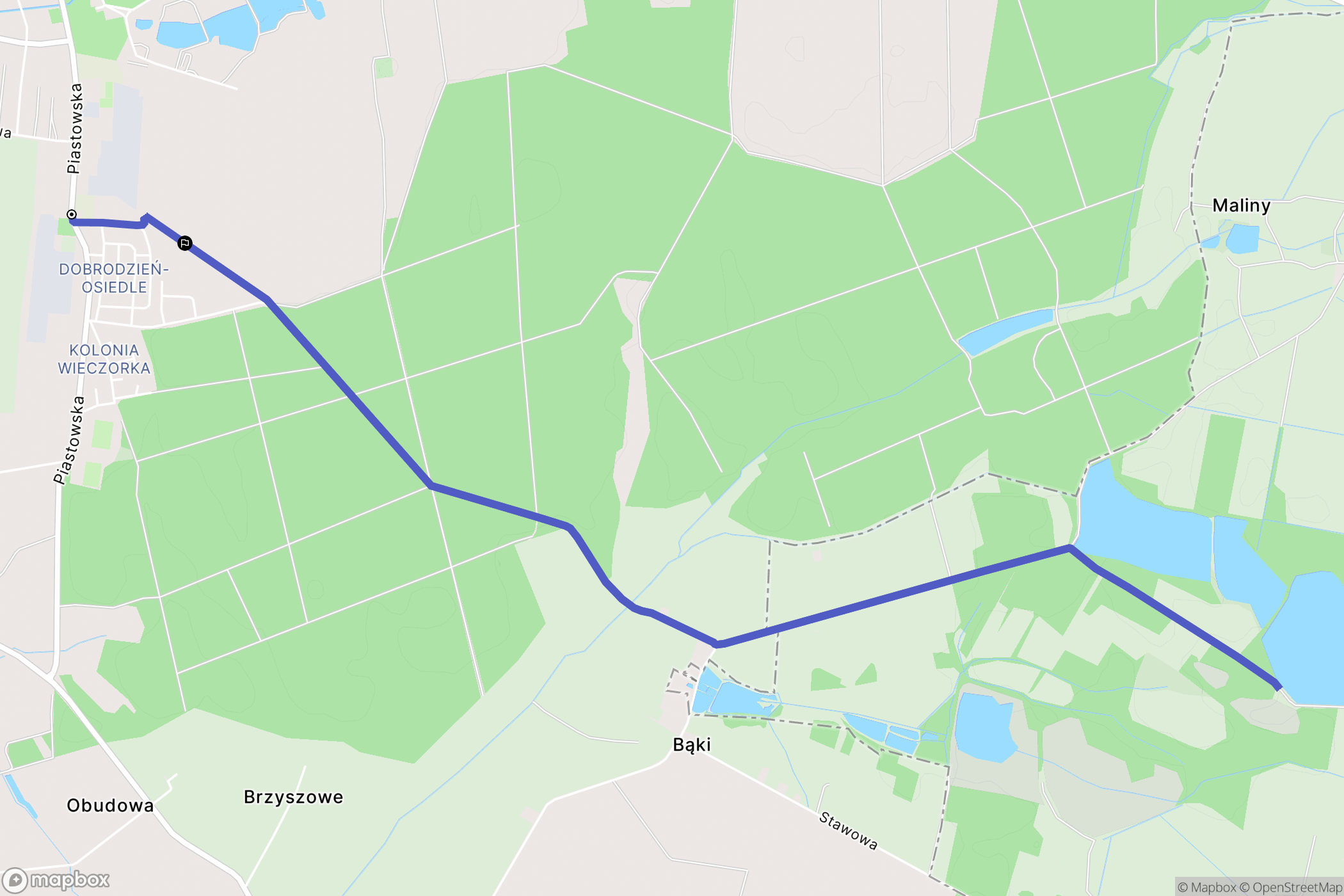 Dobrodzień: mapa trasy - Poland