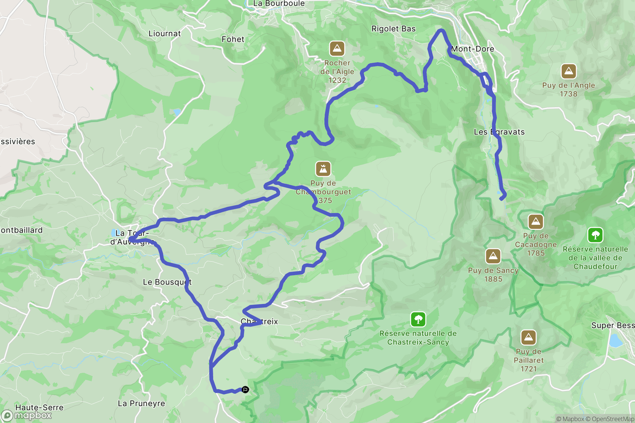 Chastreix : carte du parcours de randonnée - France