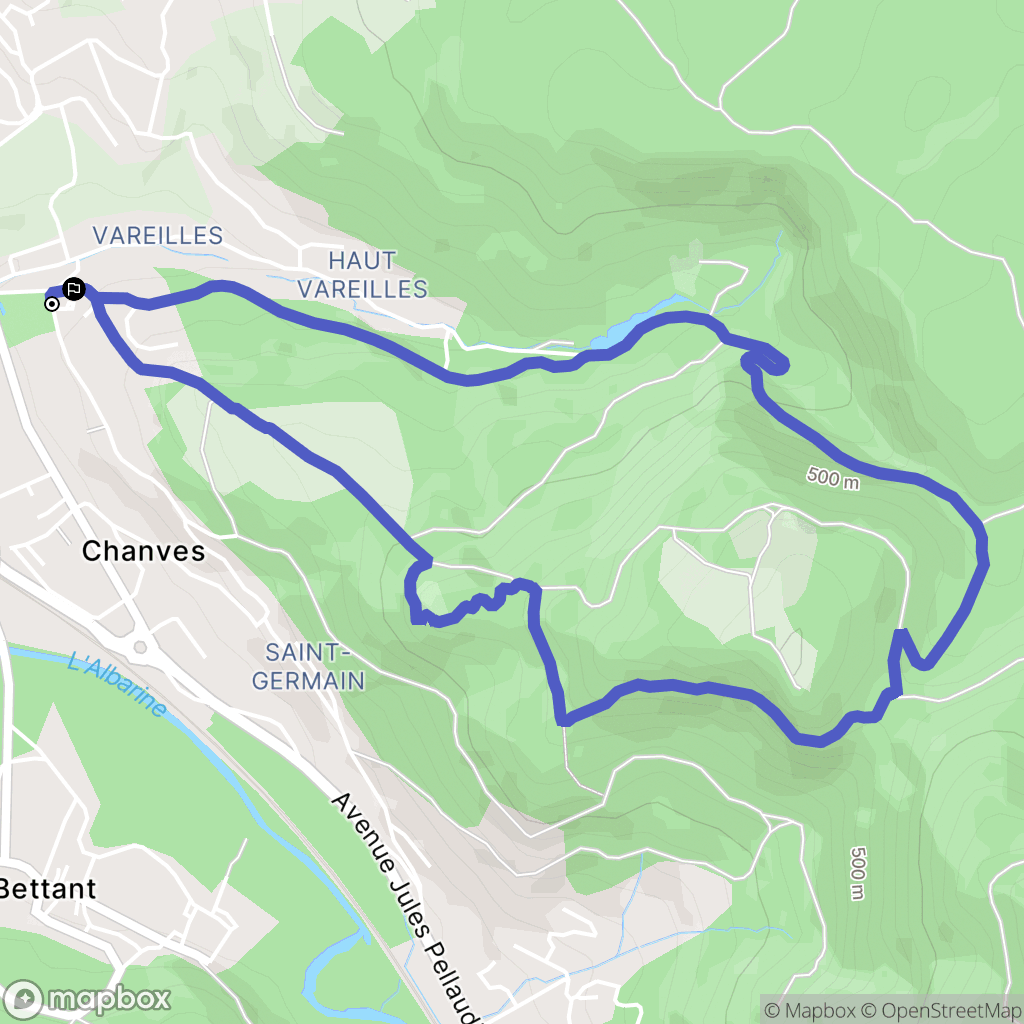 Ambérieu-en-Bugey : carte du parcours de randonnée - France