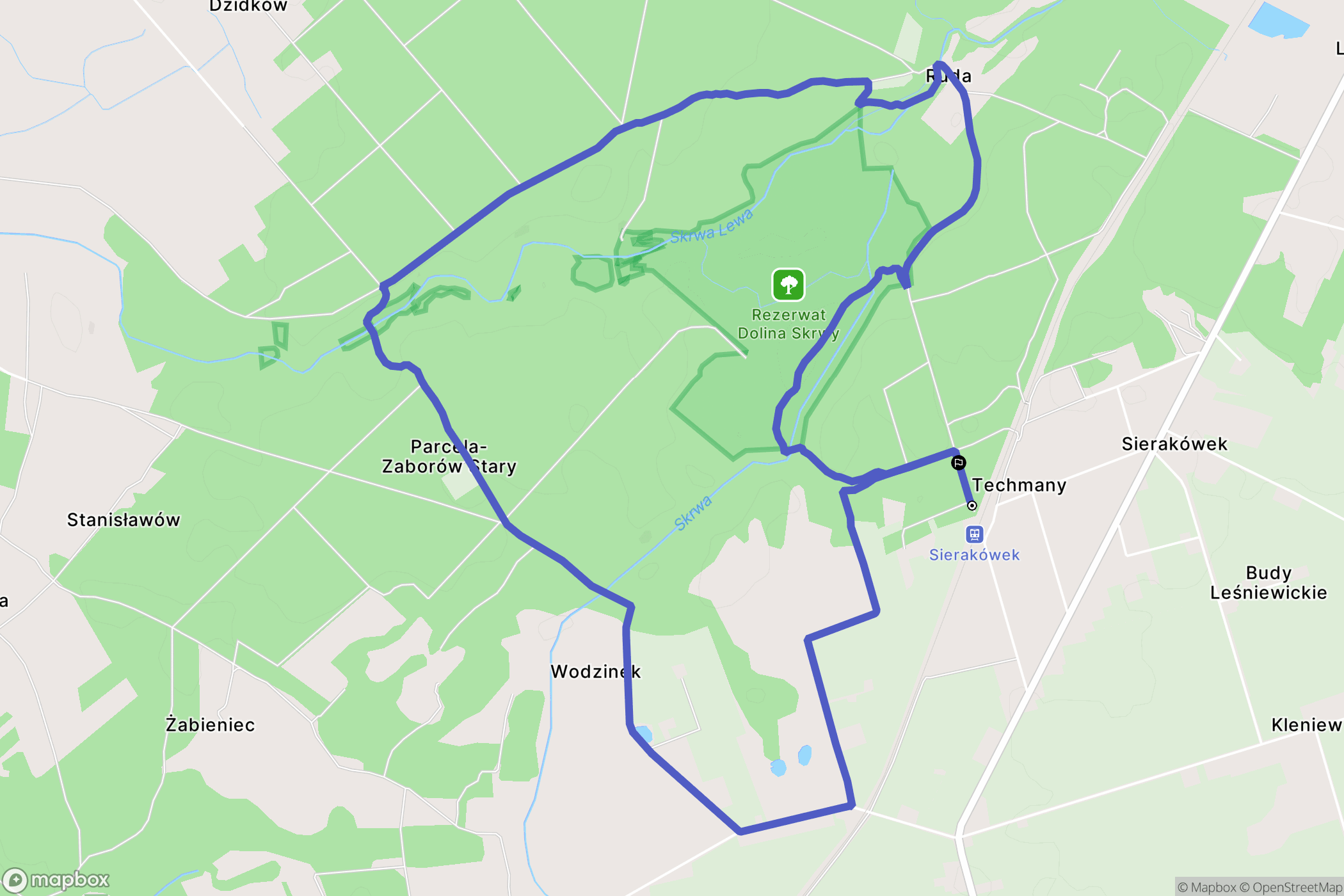 Sierakówek: mapa trasy - Poland