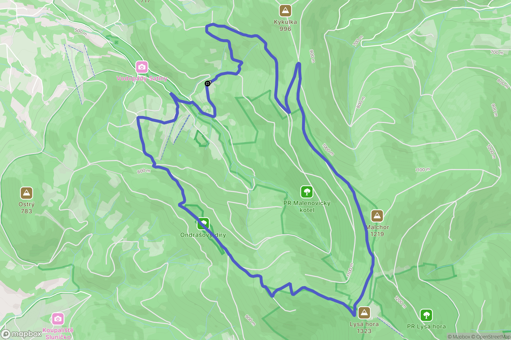 Malenovice: mapa trasy - Czechia