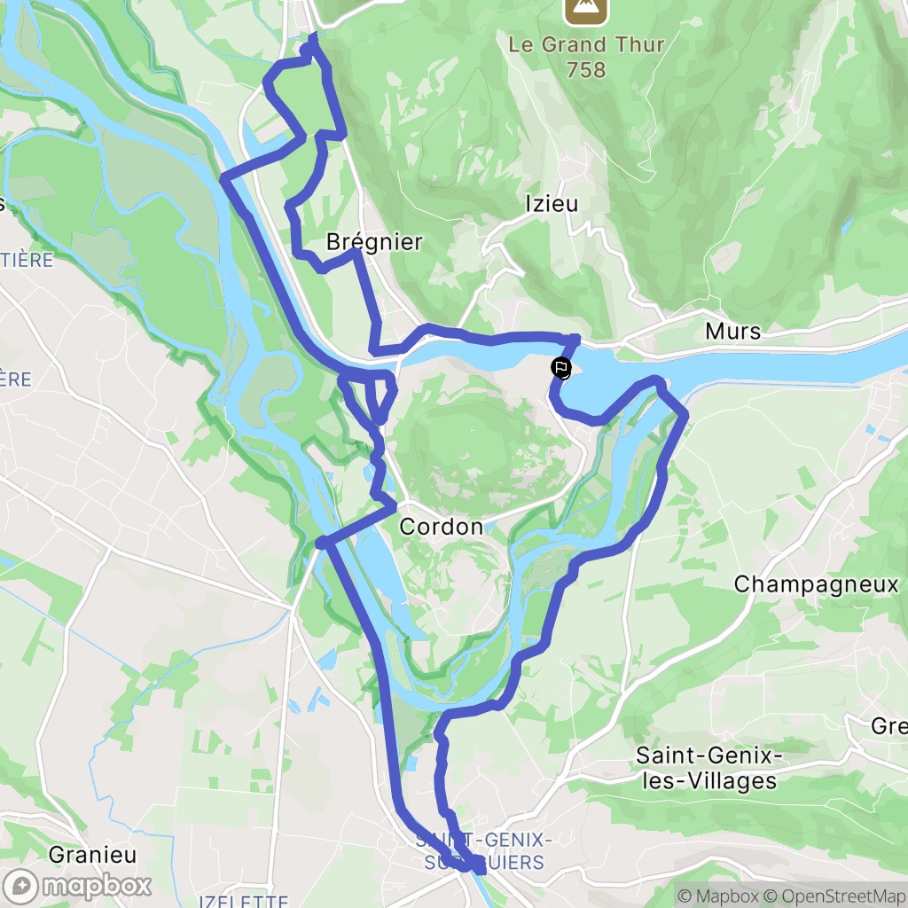 Murs-et-Gélignieux : carte du parcours de randonnée - France