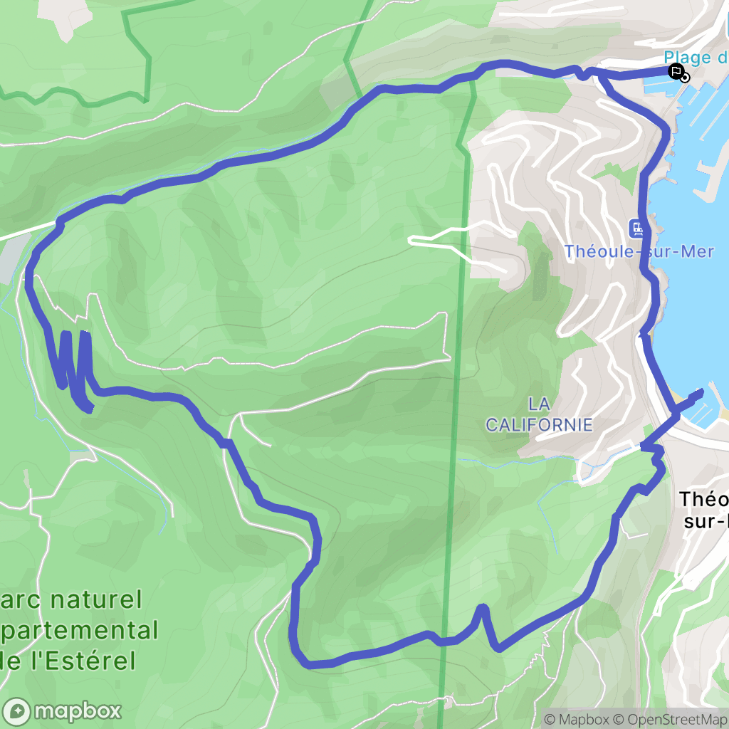Mandelieu-la-Napoule : carte du parcours de randonnée - France