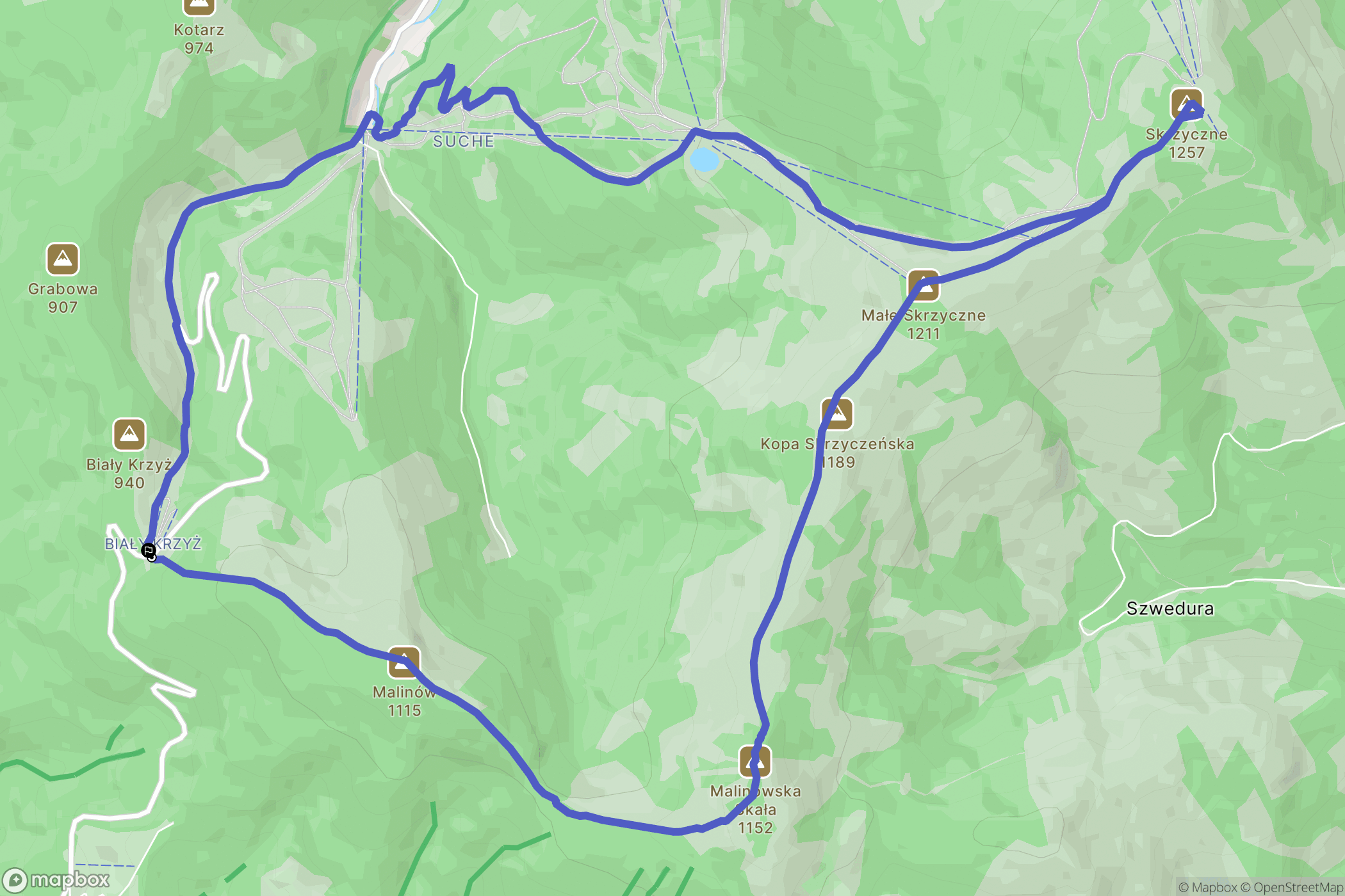Brenna: mapa trasy - Poland
