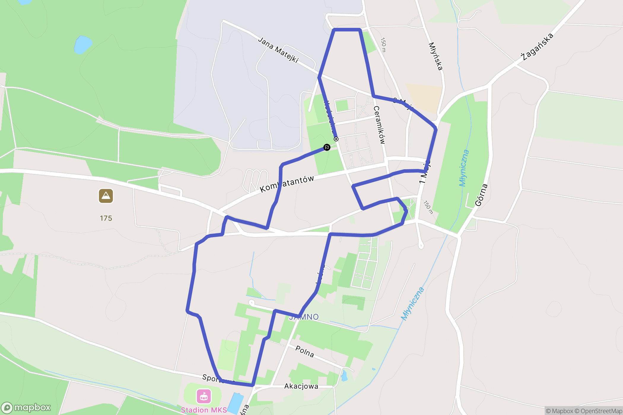 Gozdnica: mapa trasy - Poland