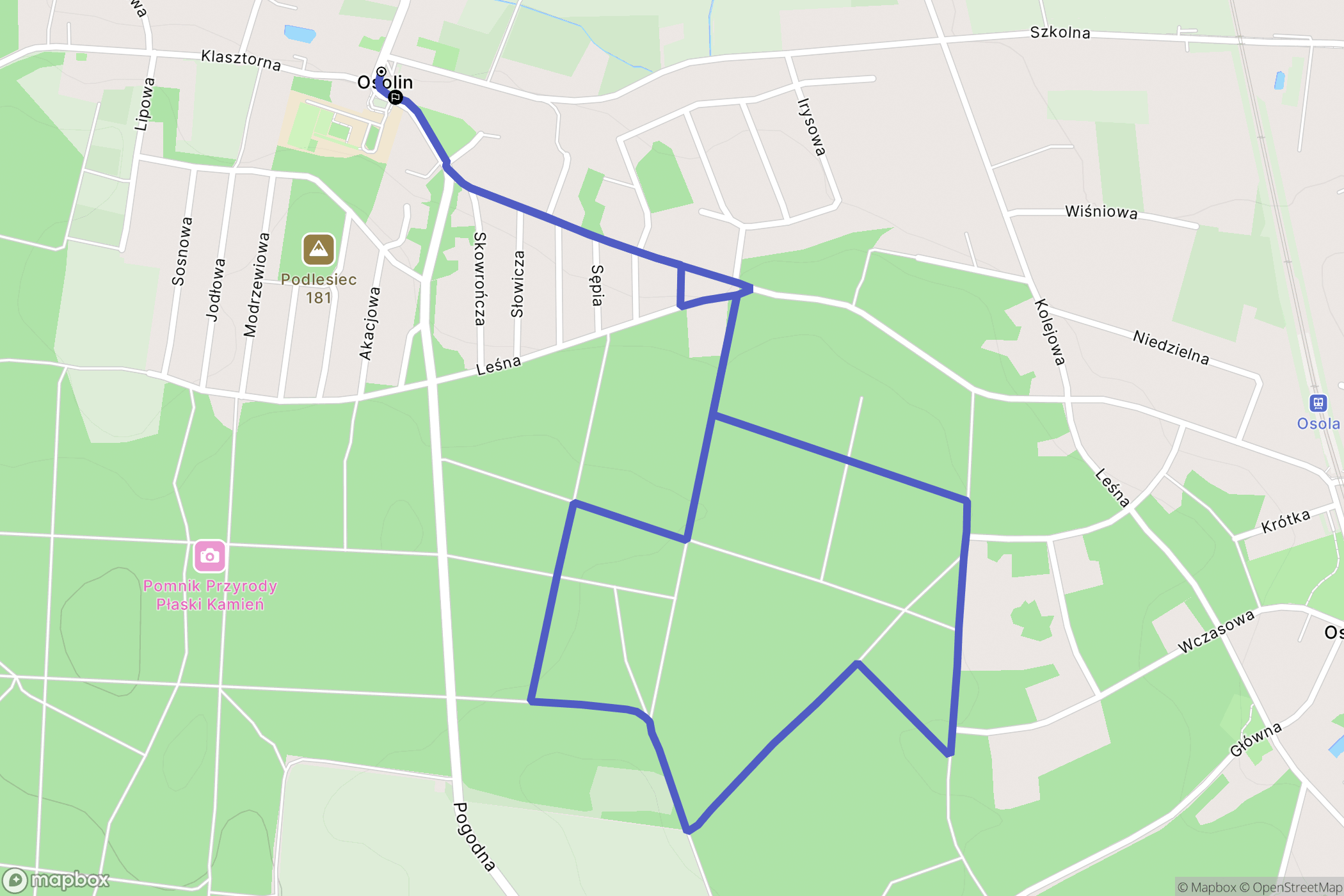 Osolin: mapa trasy - Poland