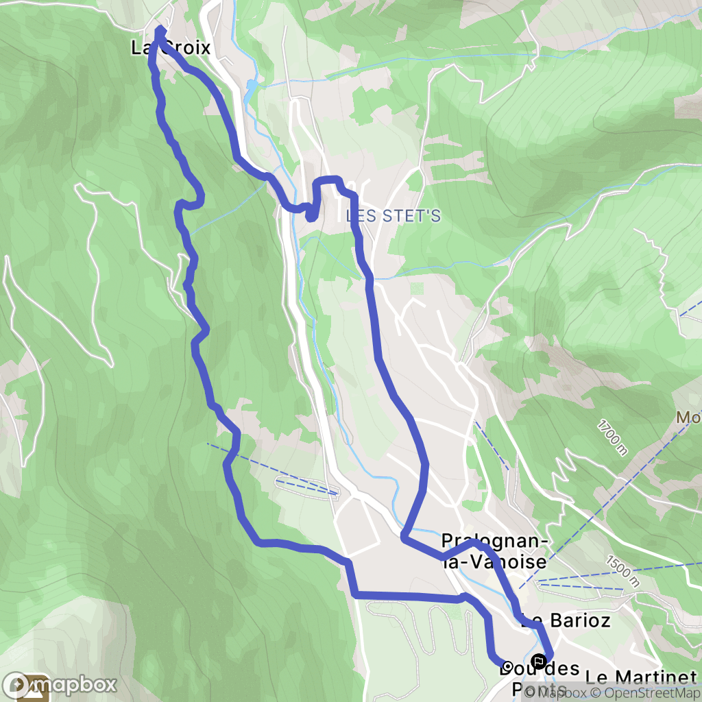 Pralognan-la-Vanoise : carte du parcours de randonnée - France