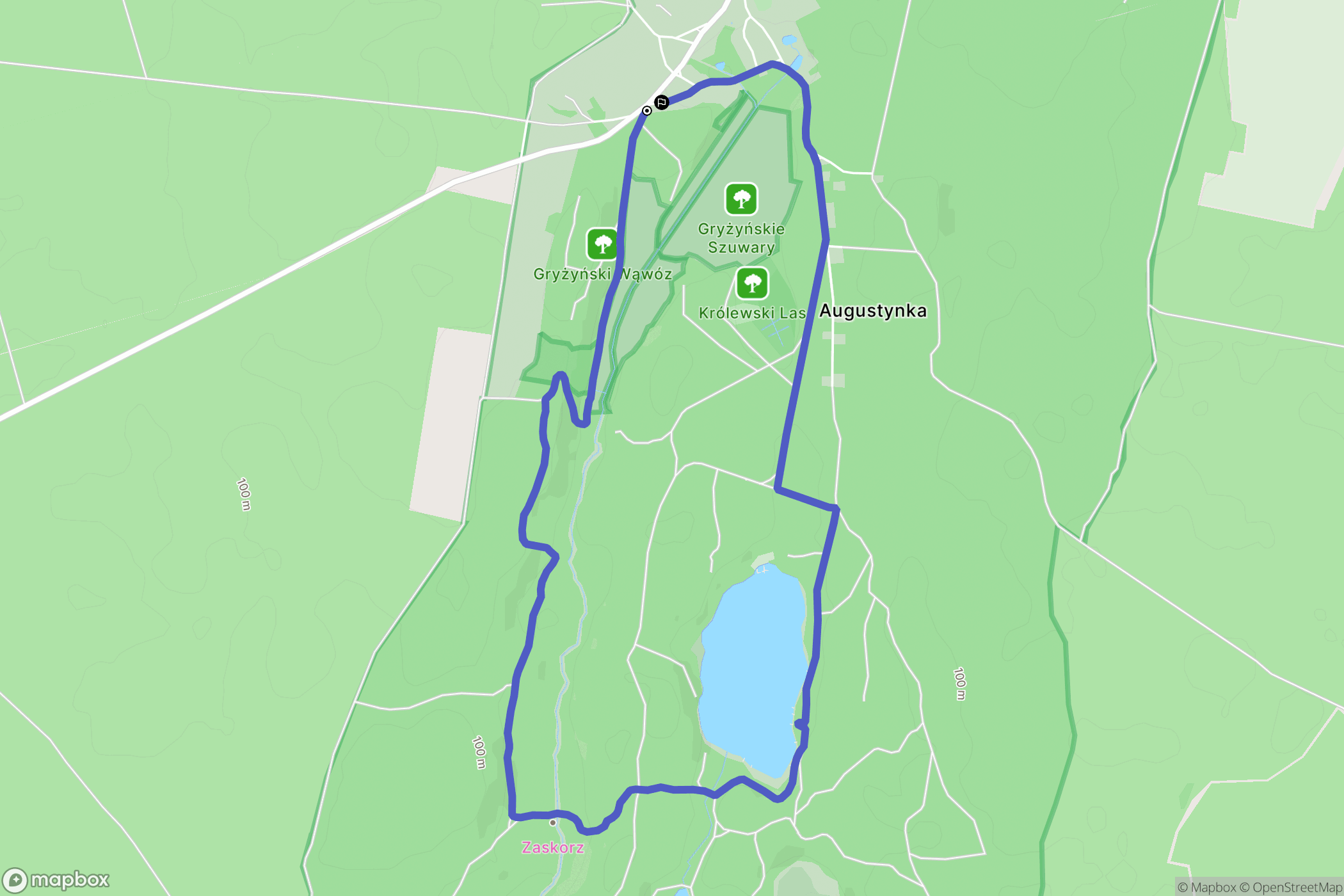 Gryżyna: mapa trasy - Poland