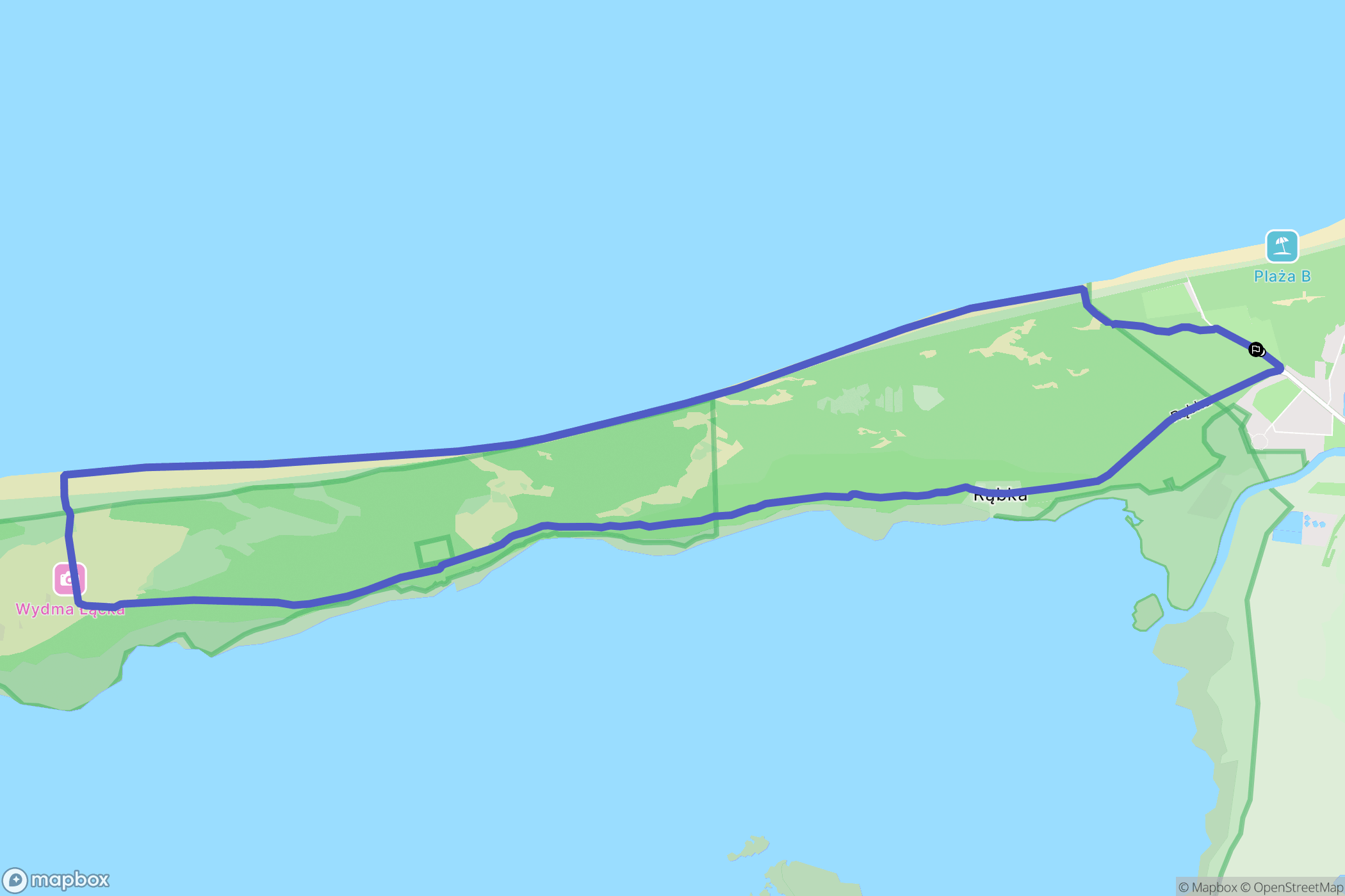 Łeba: mapa trasy - Poland