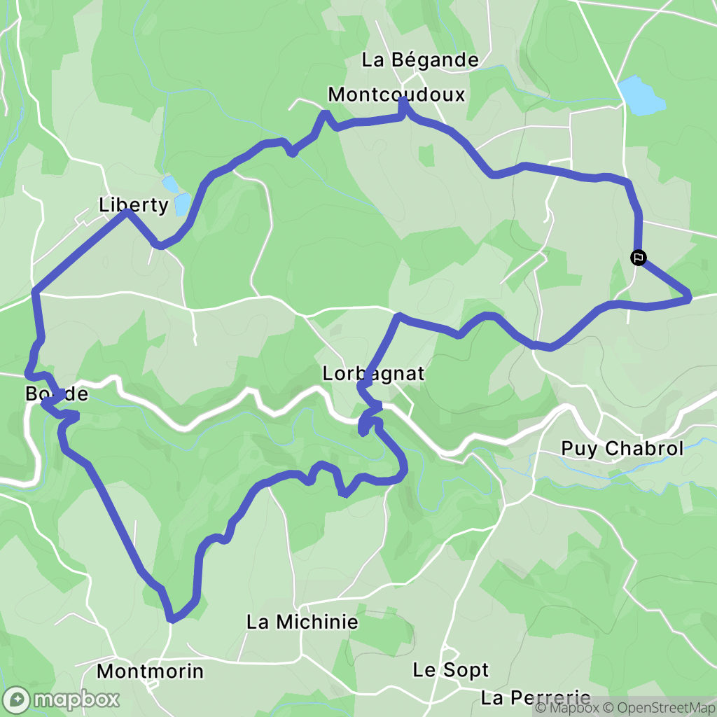 Condat-lès-Montboissier : carte du parcours de randonnée - France