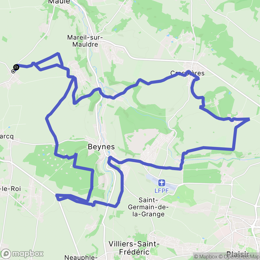 Andelu : carte du parcours de randonnée - France