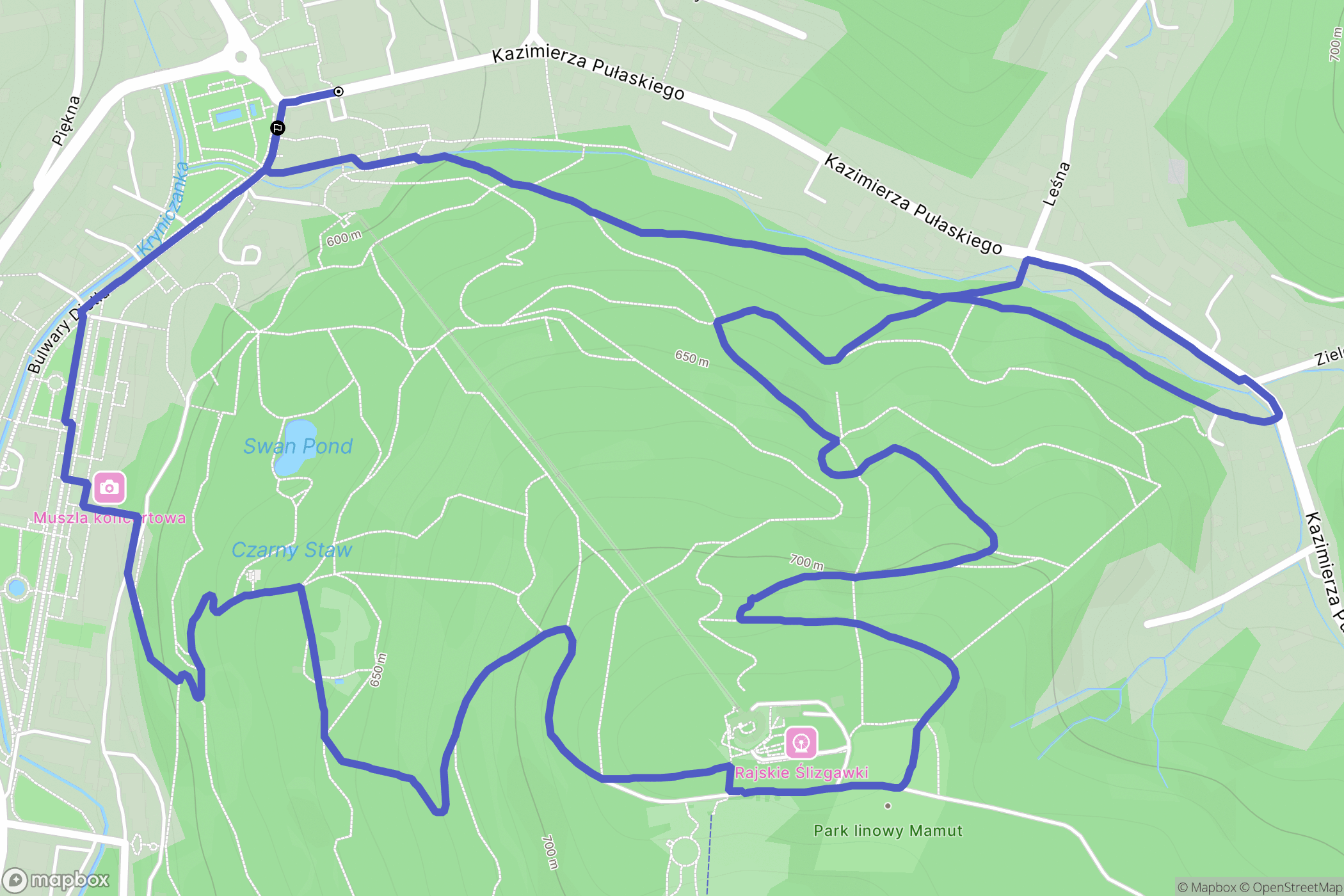 Krynica-Zdrój: mapa trasy - Poland
