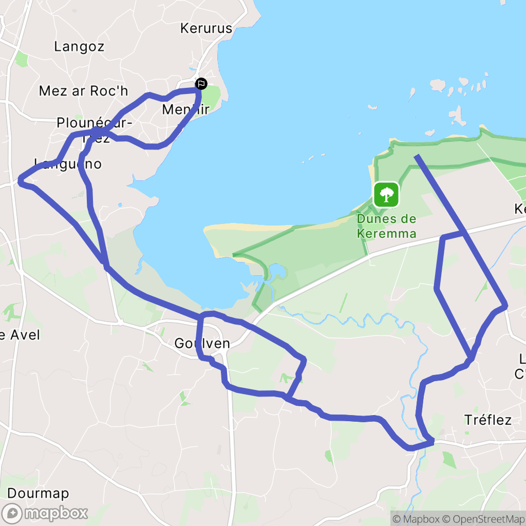 Plounéour-Brignogan-plages : carte du parcours de randonnée - France