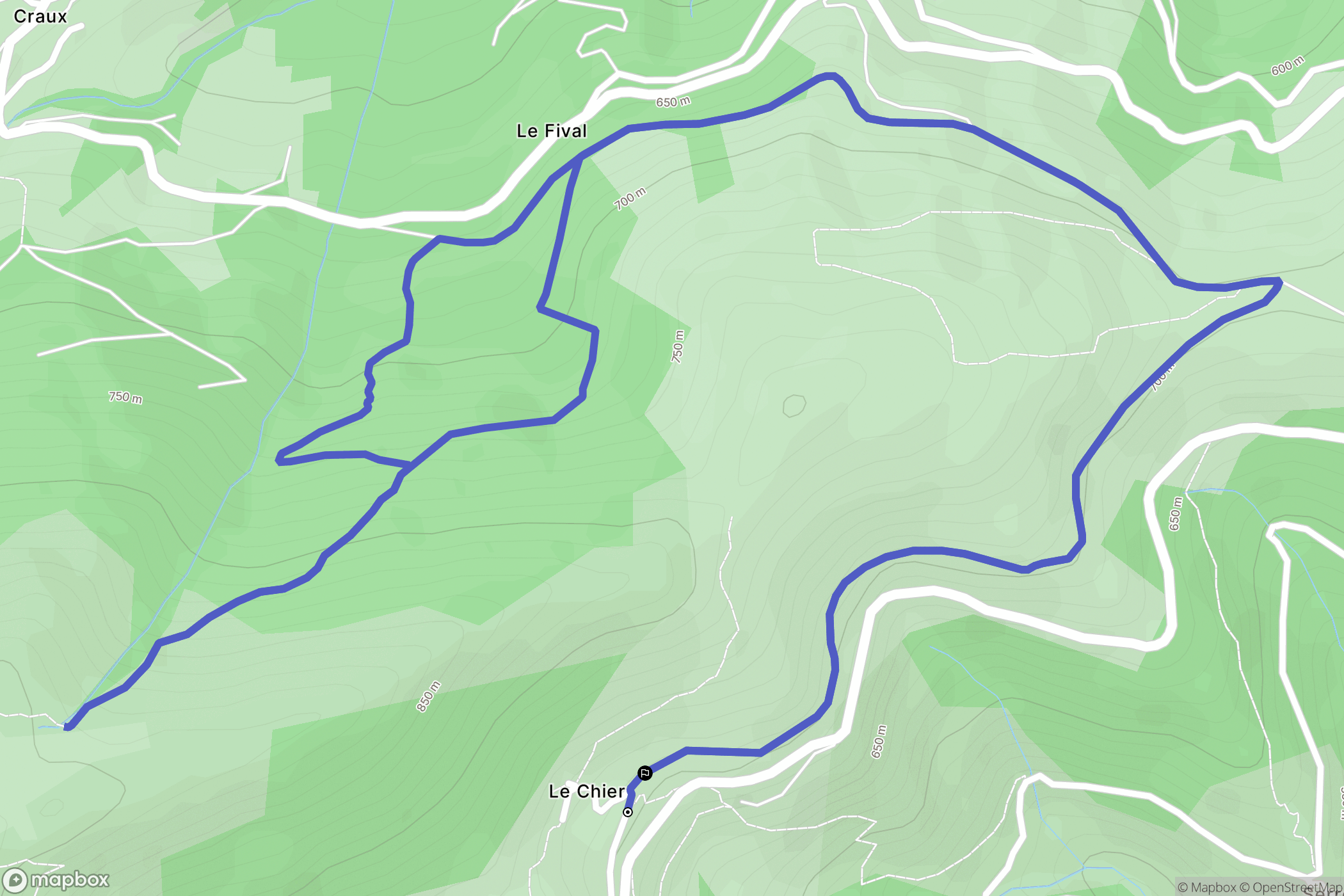 Saint-Étienne-de-Serre : carte du parcours de randonnée - France