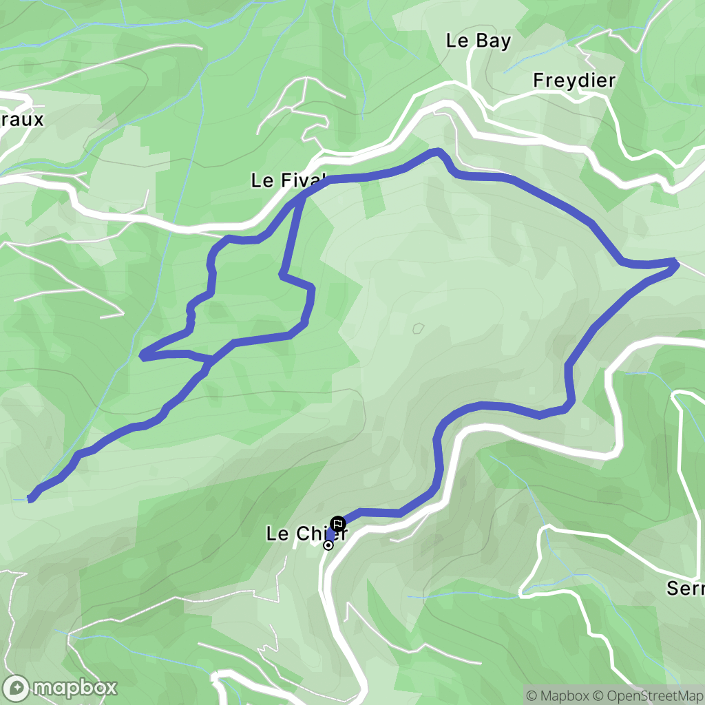 Saint-Étienne-de-Serre : carte du parcours de randonnée - France