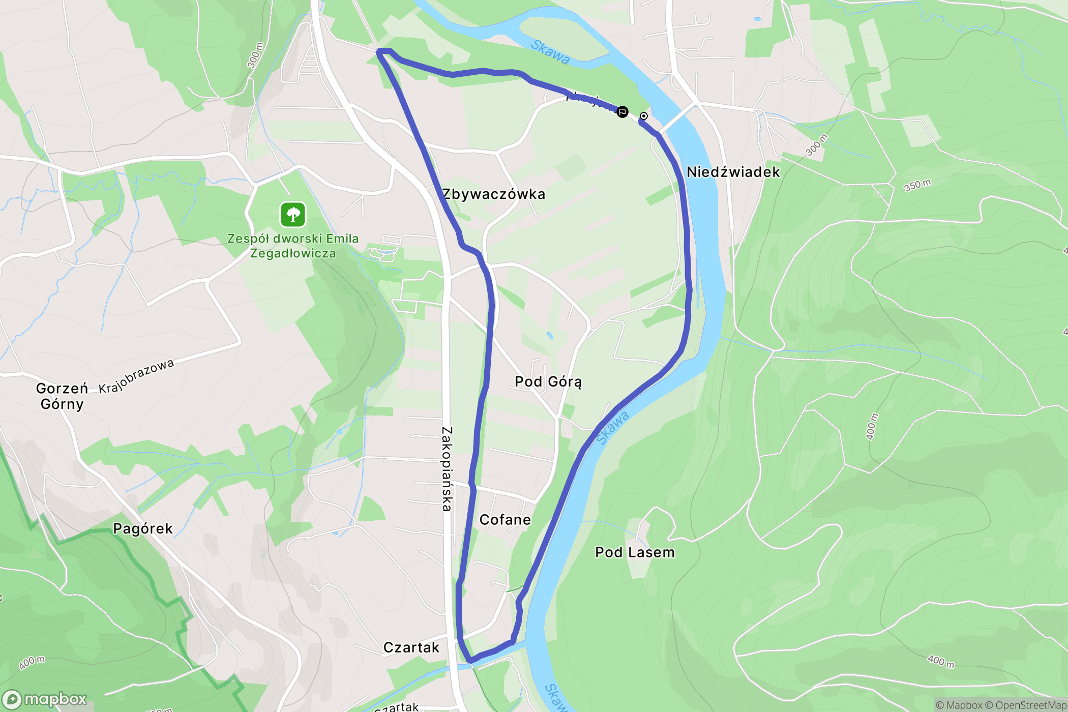 Jaroszowice: mapa trasy - Poland