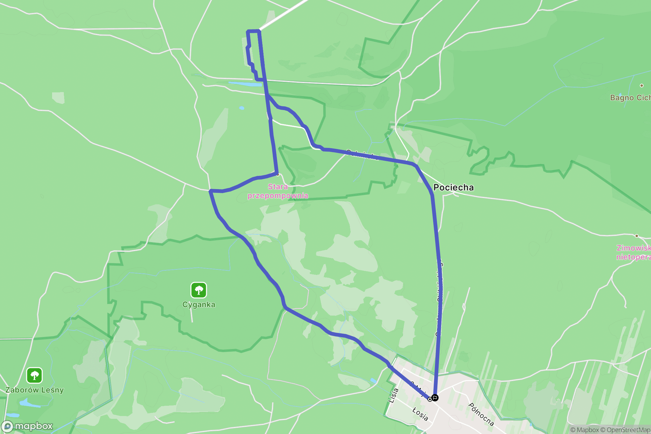 Truskaw: mapa trasy - Poland