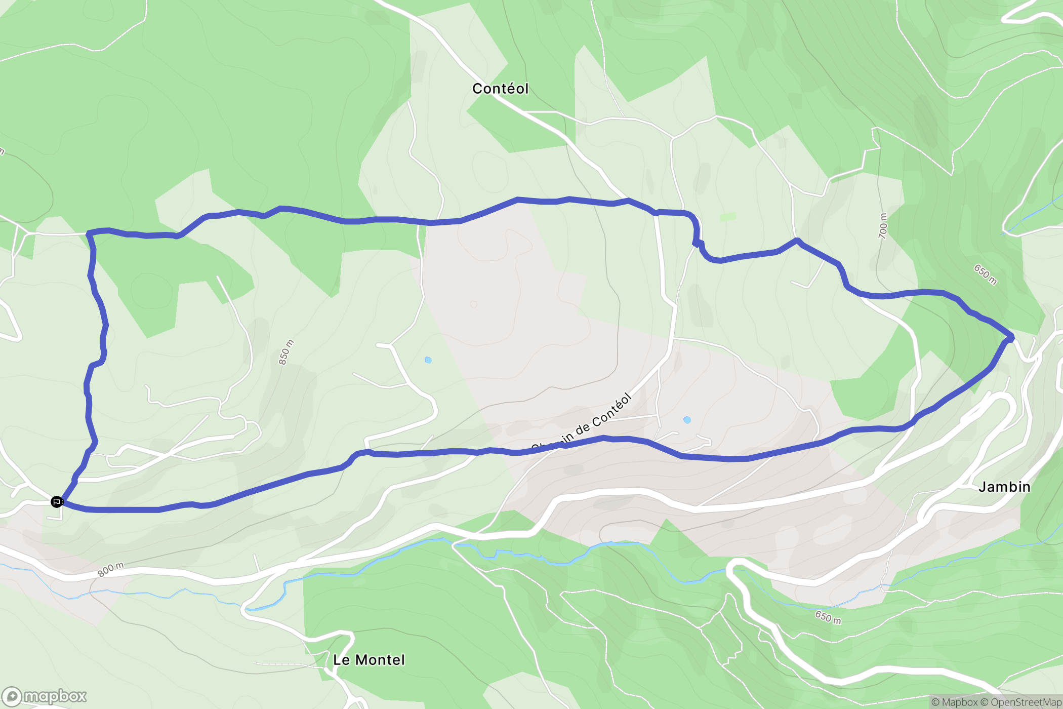 Bard : carte du parcours de randonnée - France