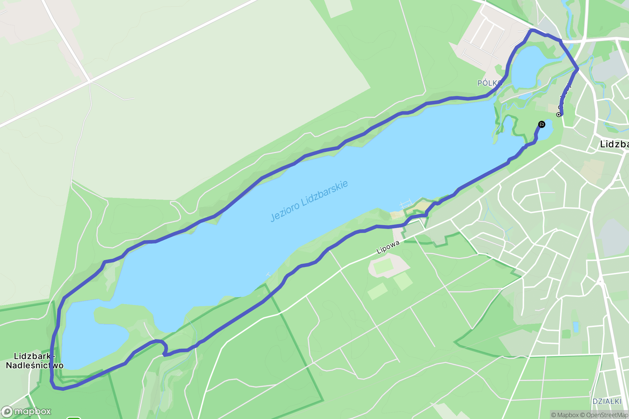 Lidzbark: mapa trasy - Poland