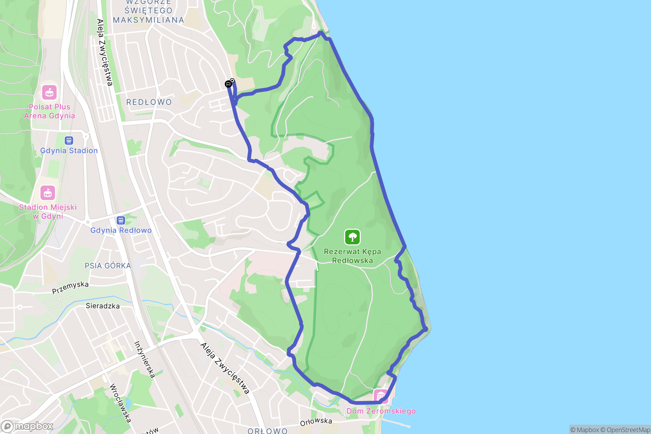Gdynia: mapa trasy - Poland