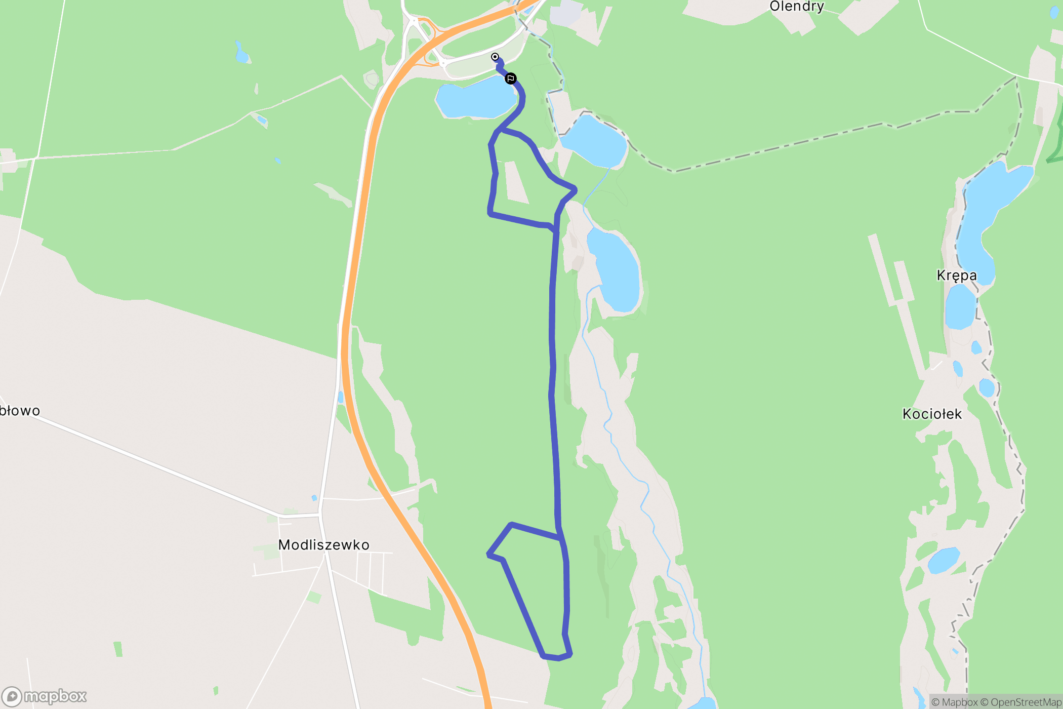 Mielno: mapa trasy - Poland