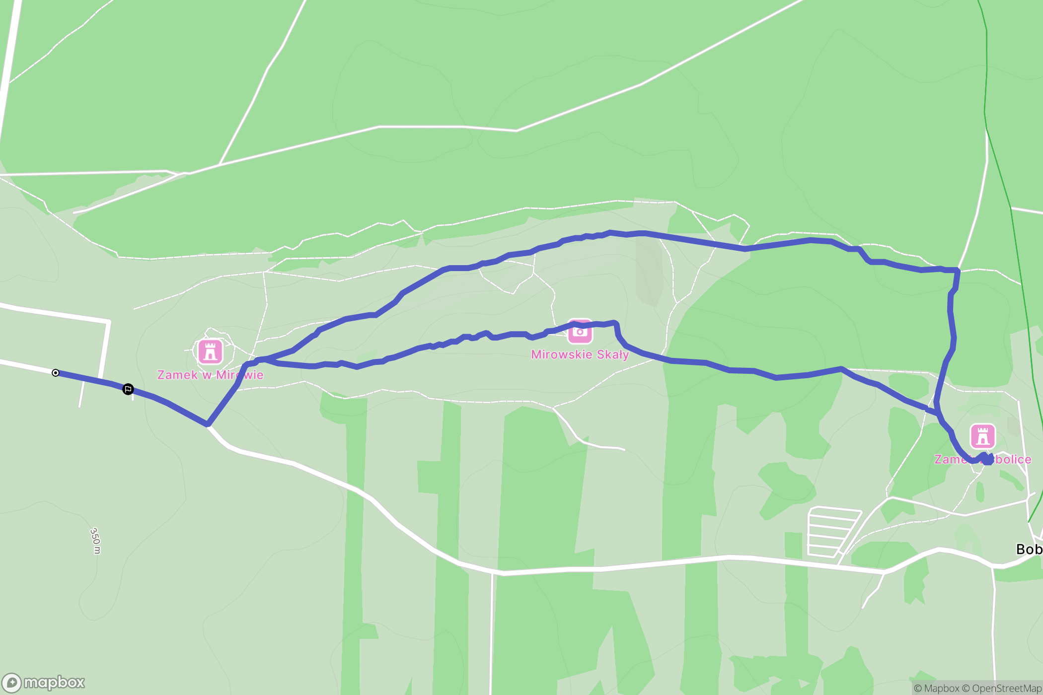 Mirów: mapa trasy - Poland