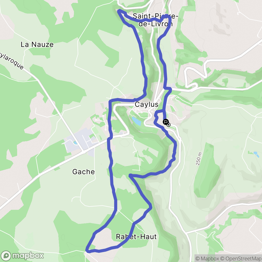 Caylus : carte du parcours de randonnée - France