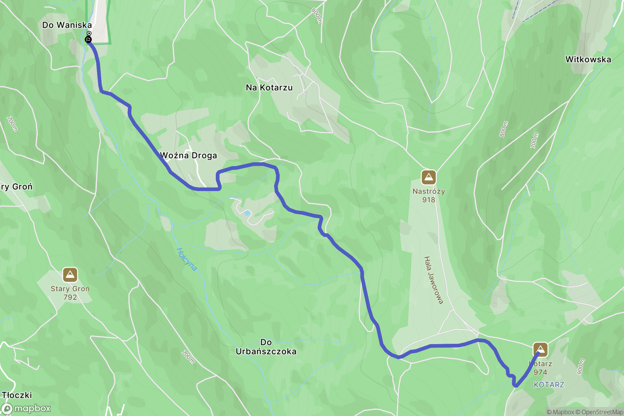 Brenna: mapa trasy - Poland