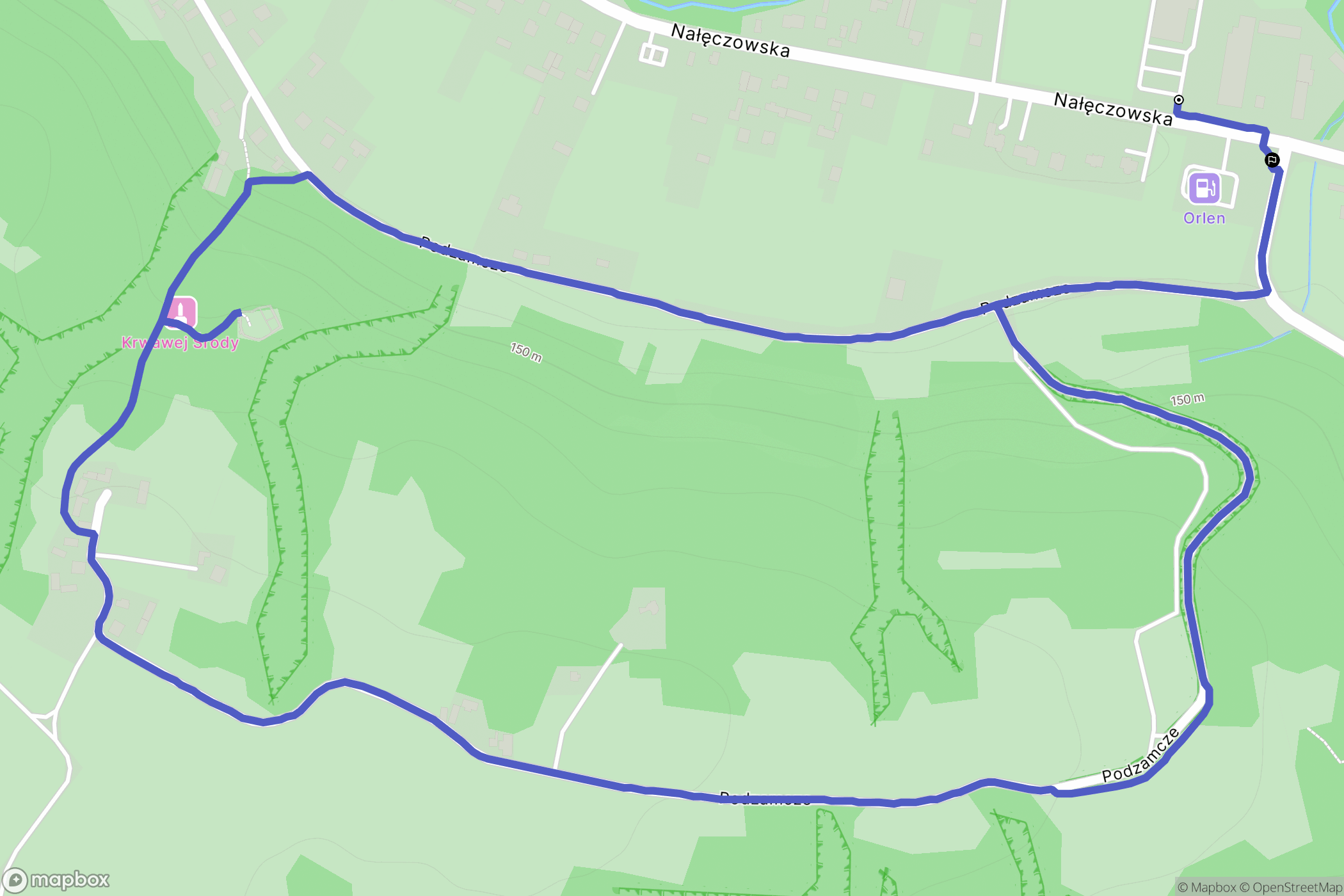 Bochotnica: mapa trasy - Poland