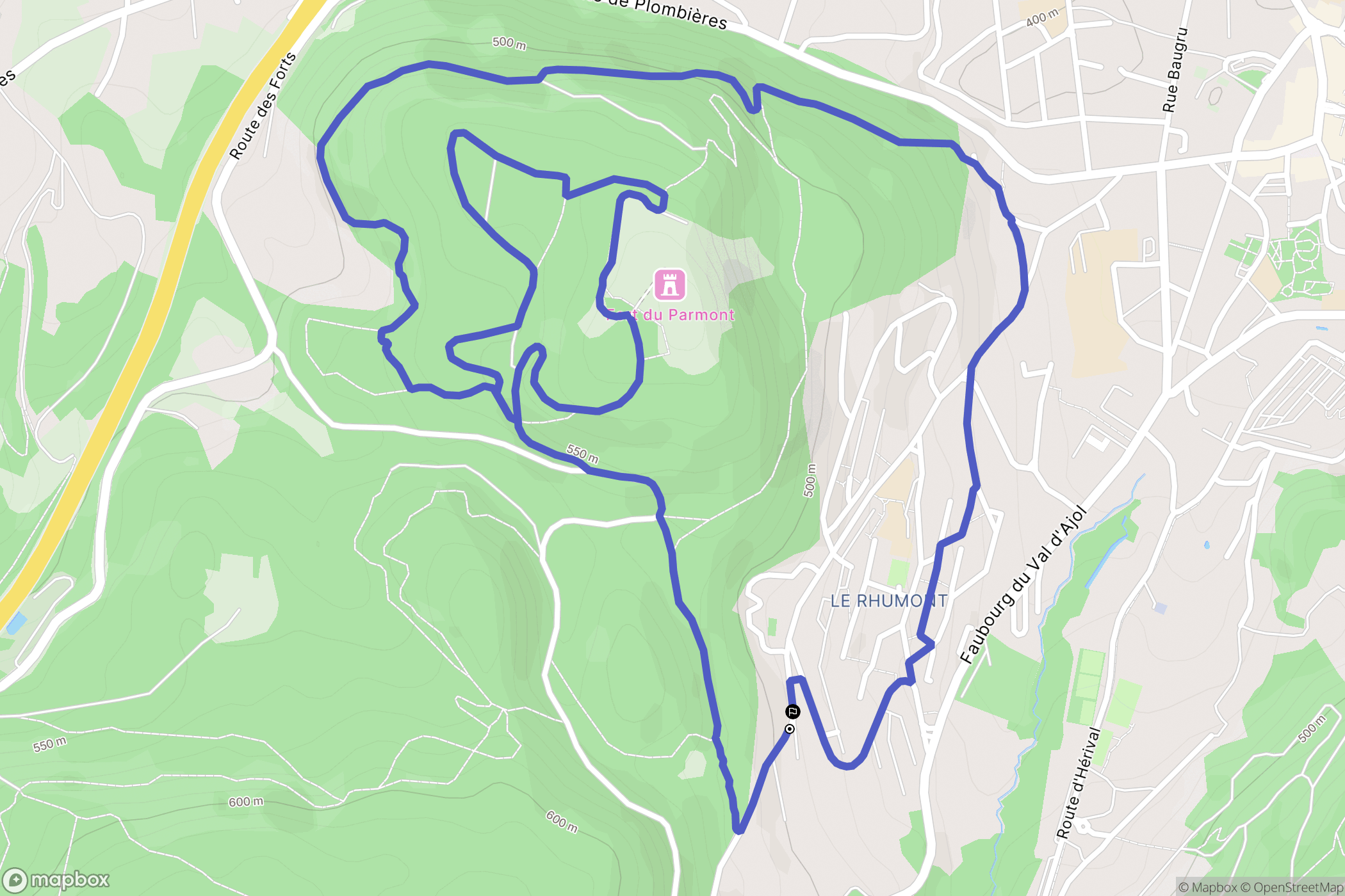 Remiremont : carte du parcours de randonnée - France