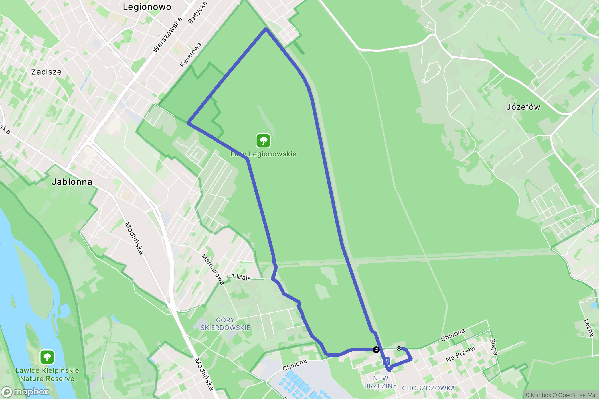 Warszawa: mapa trasy - Poland