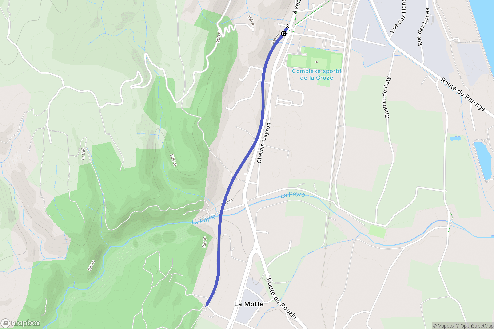 Le Pouzin : carte du parcours de randonnée - France