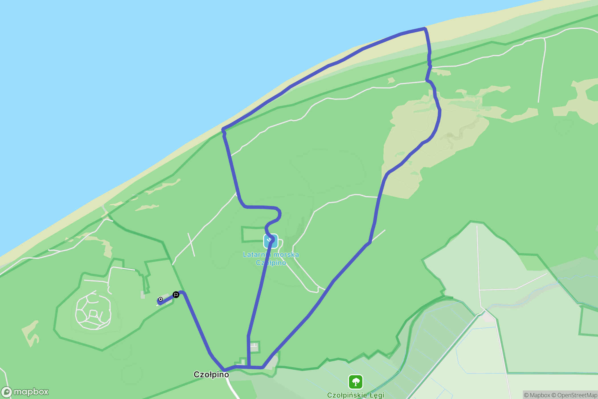 Czołpino: mapa trasy - Poland