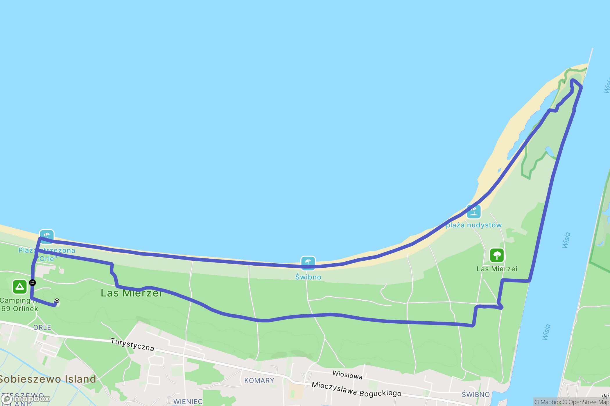 Gdańsk: mapa trasy - Poland