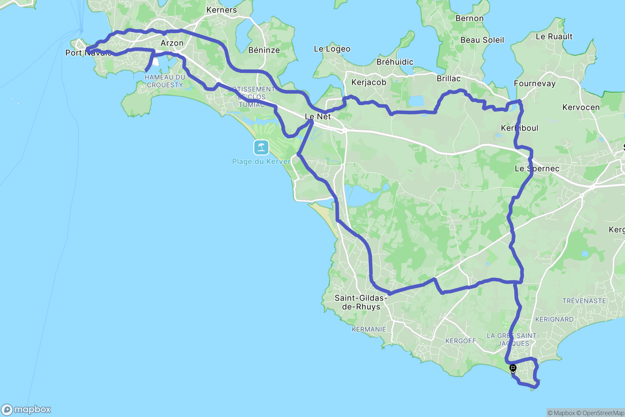 Sarzeau : carte du parcours de randonnée - France