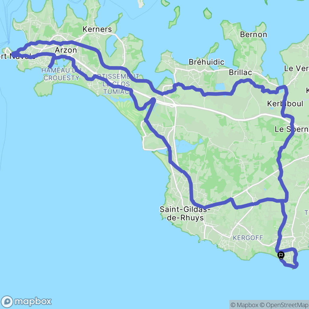 Sarzeau : carte du parcours de randonnée - France