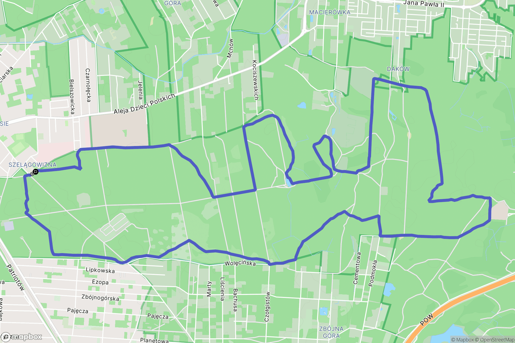 Warszawa: mapa trasy - Poland