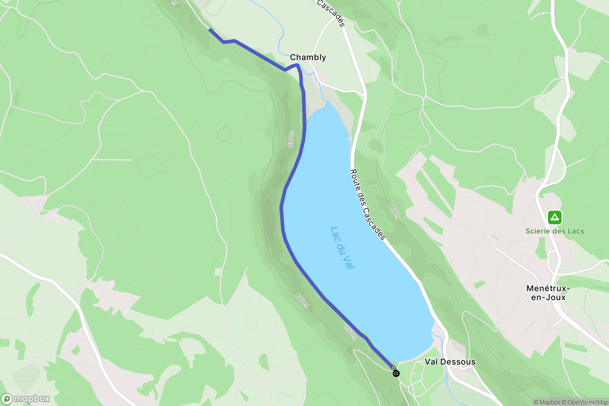 Menétrux-en-Joux : carte du parcours de randonnée - France