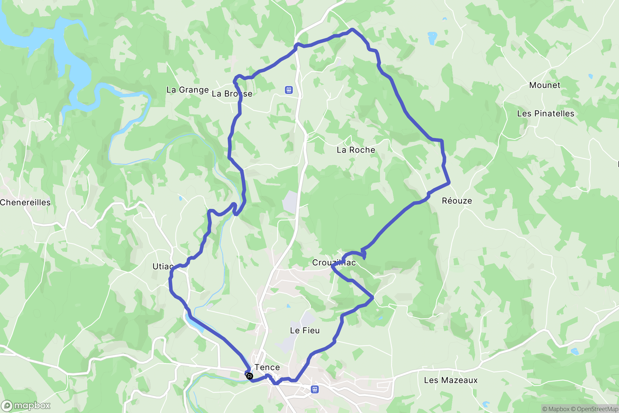 Tence : carte du parcours de randonnée - France
