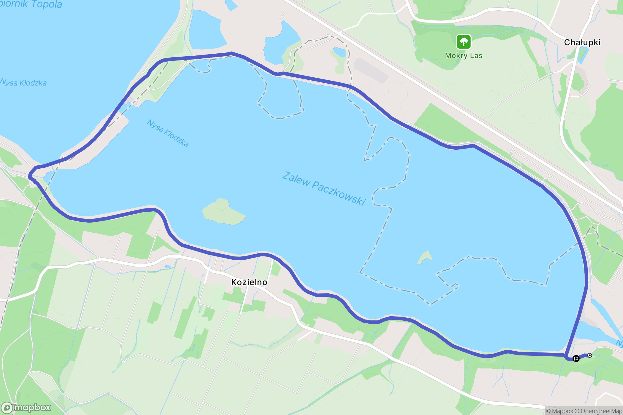 Paczków: mapa trasy - Poland