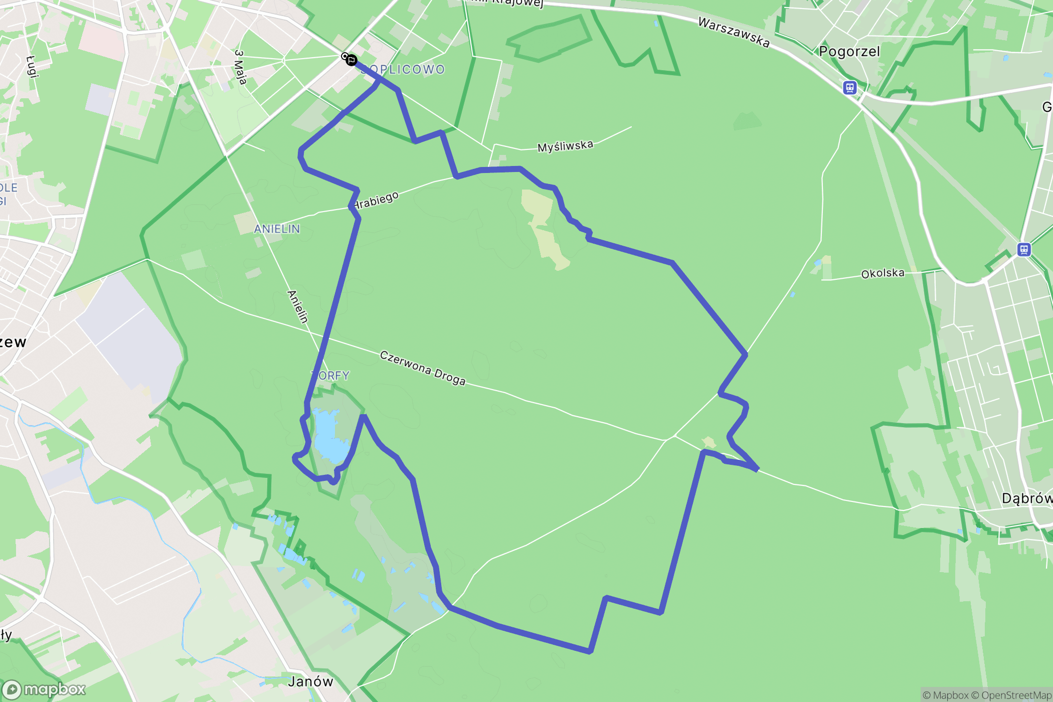 Otwock: mapa trasy - Poland