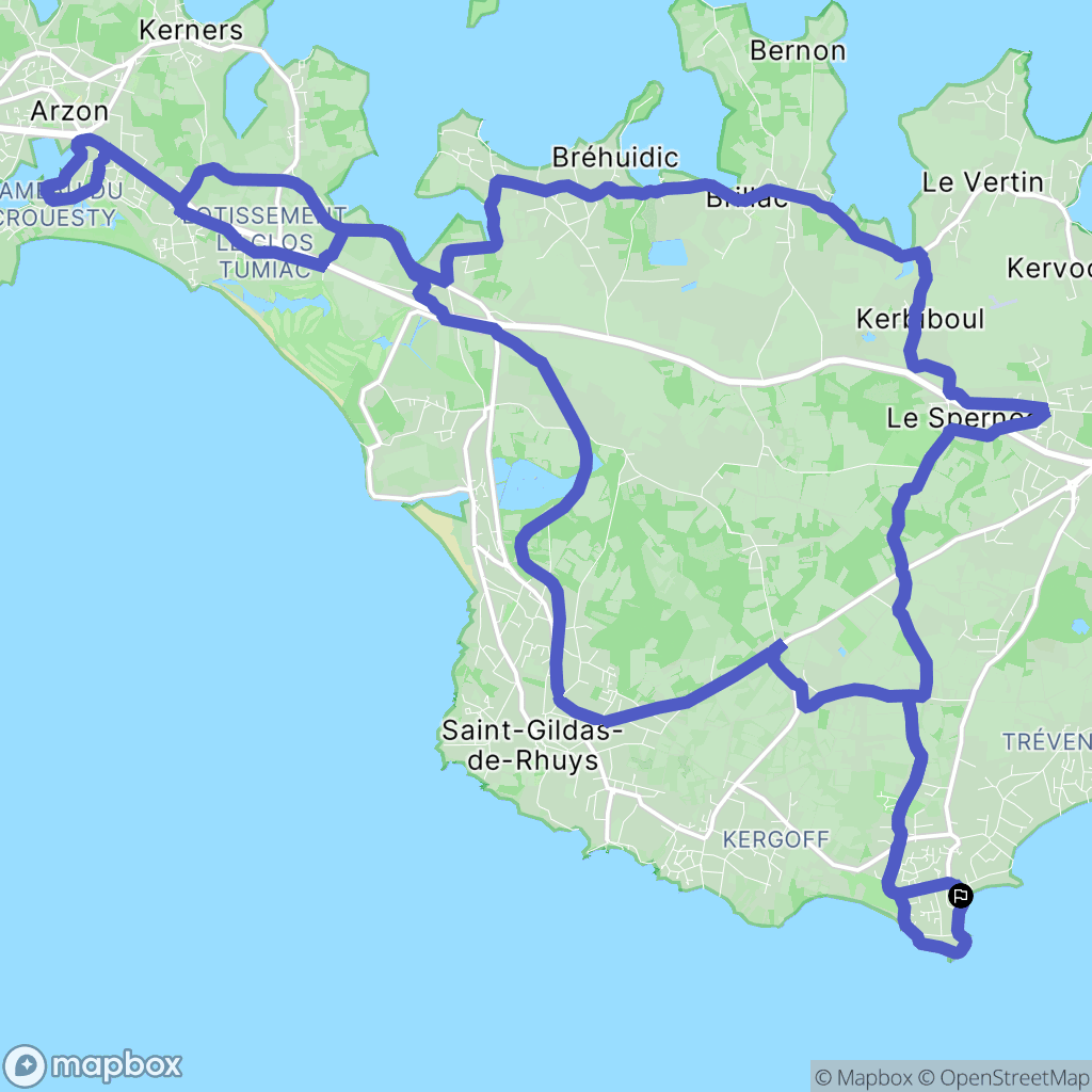 Sarzeau : carte du parcours de randonnée - France