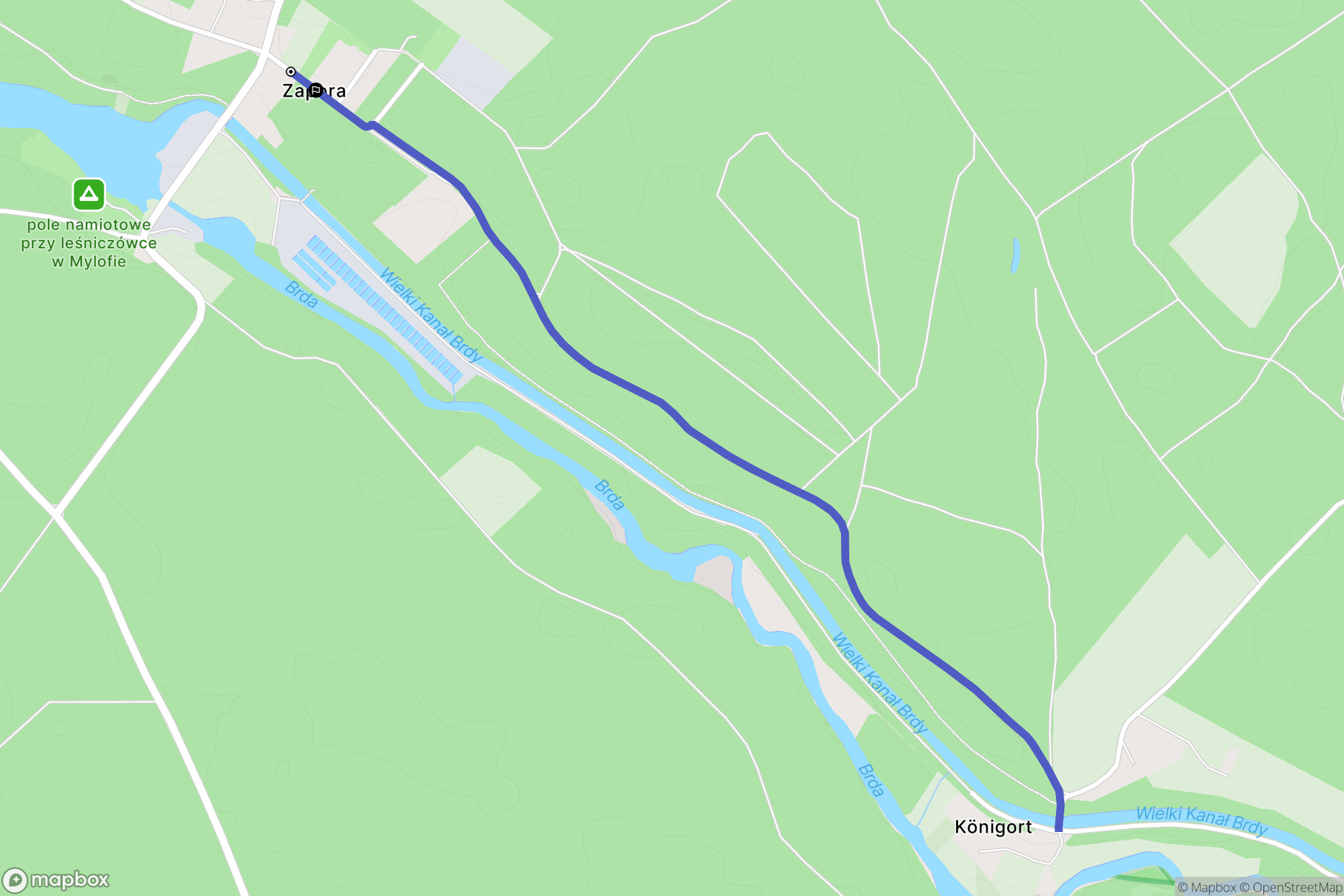 Zapora: mapa trasy - Poland
