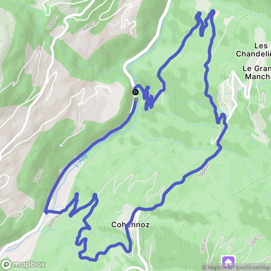 Cohennoz : carte du parcours de randonnée - France