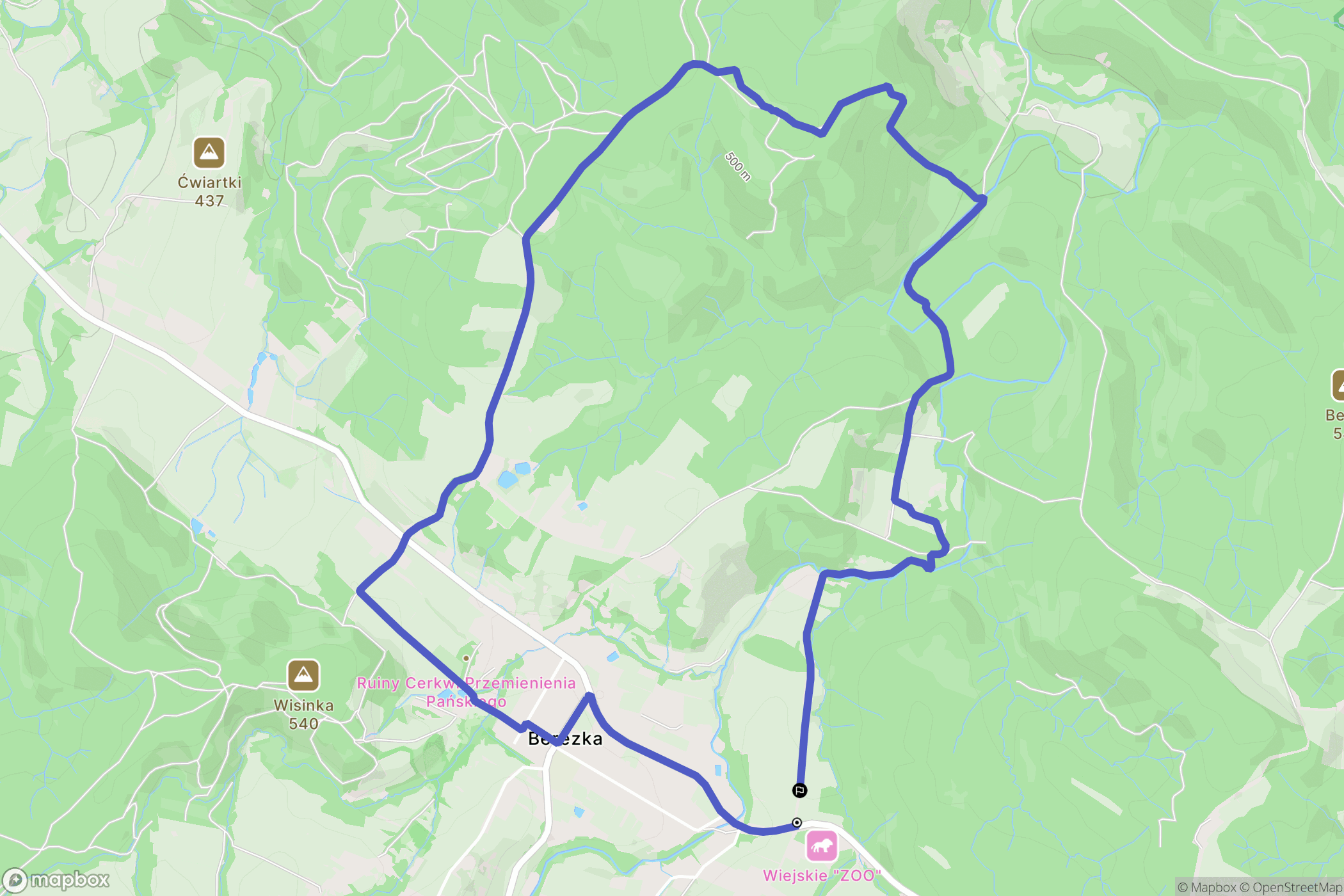 Berezka: mapa trasy - Poland