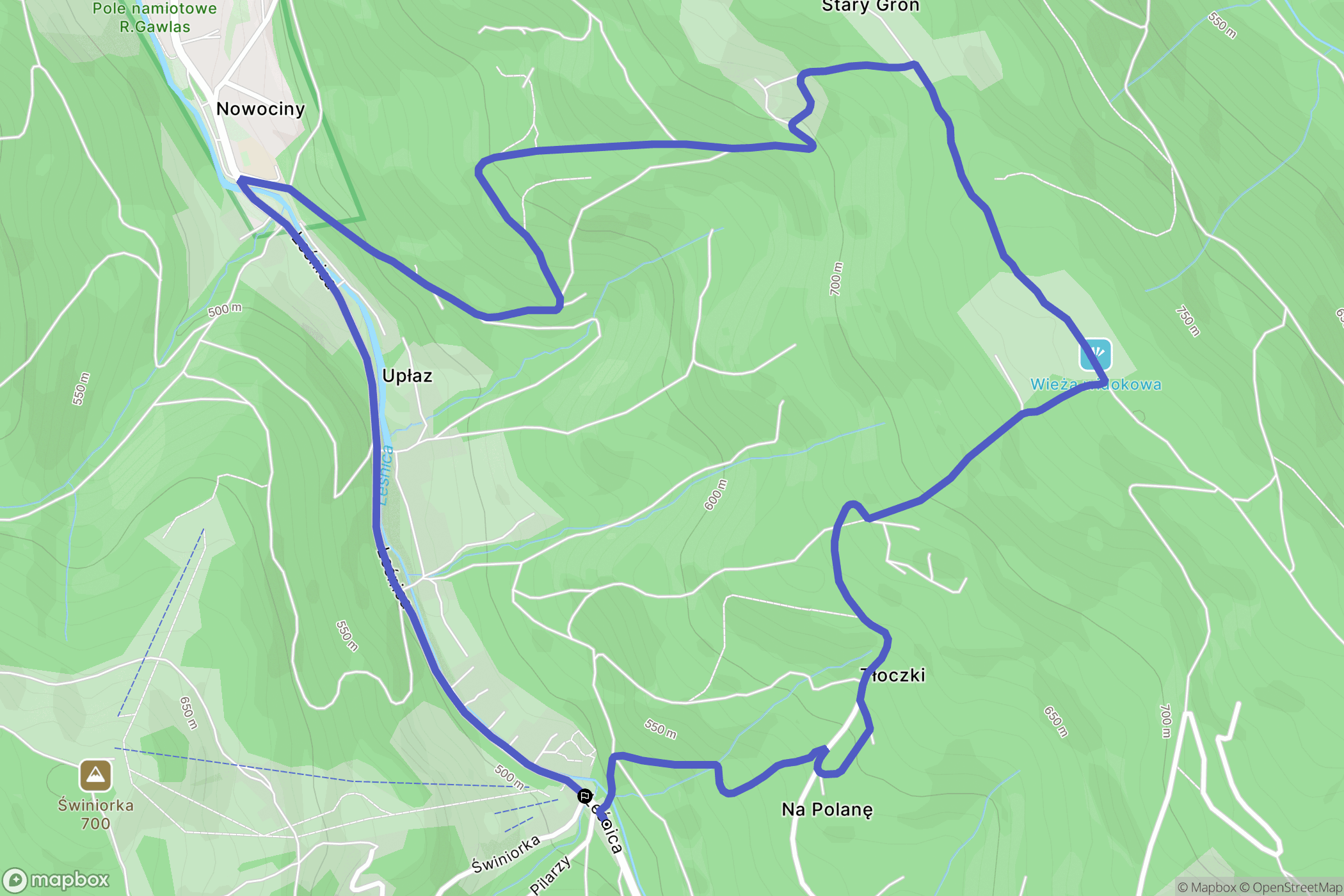 Brenna: mapa trasy - Poland