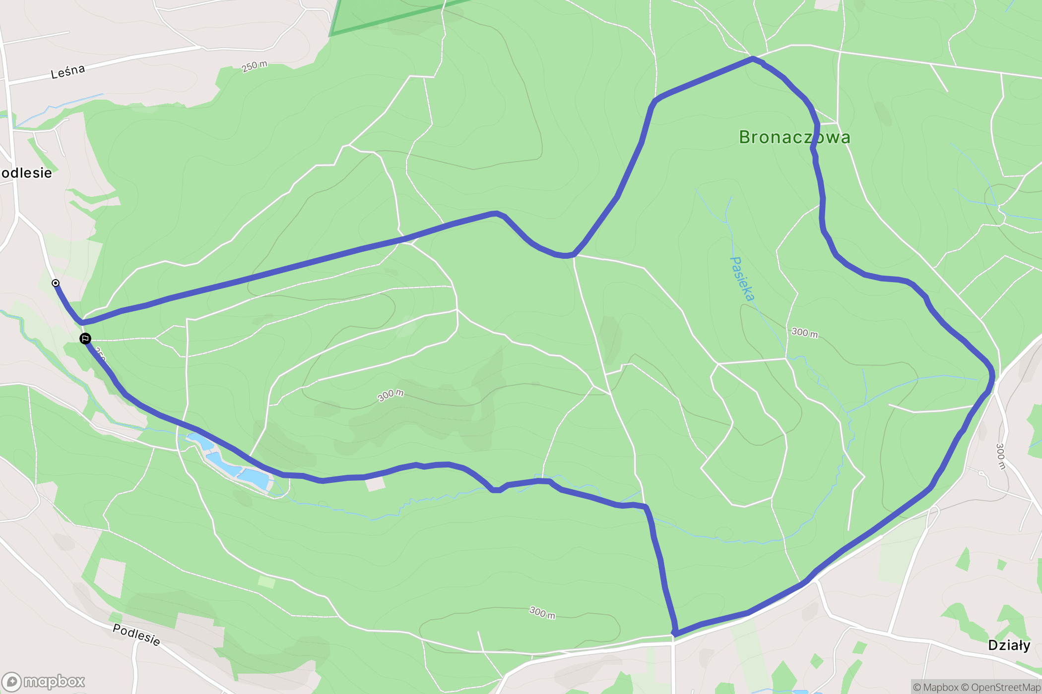 Radziszów: mapa trasy - Poland