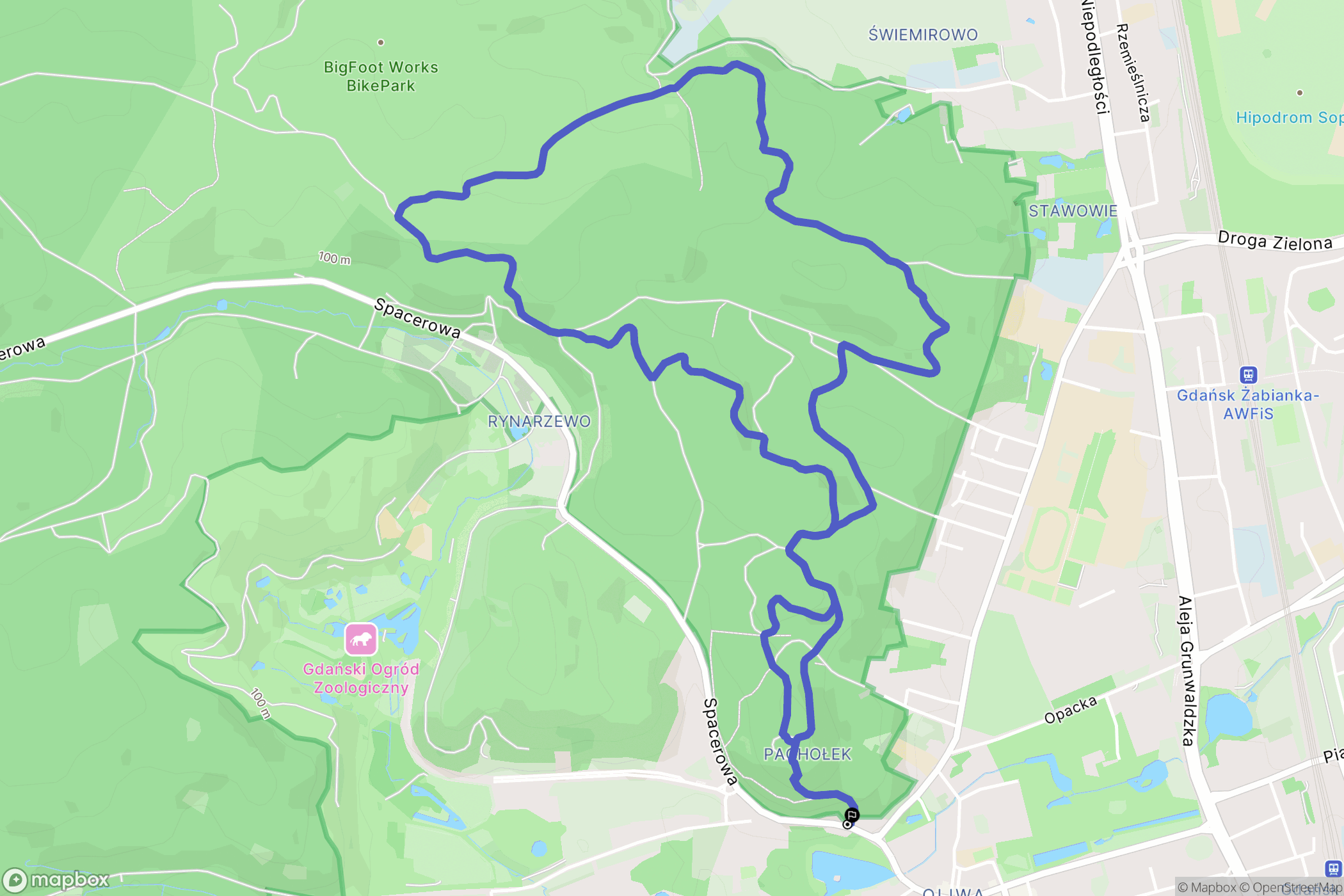 Gdańsk: mapa trasy - Poland